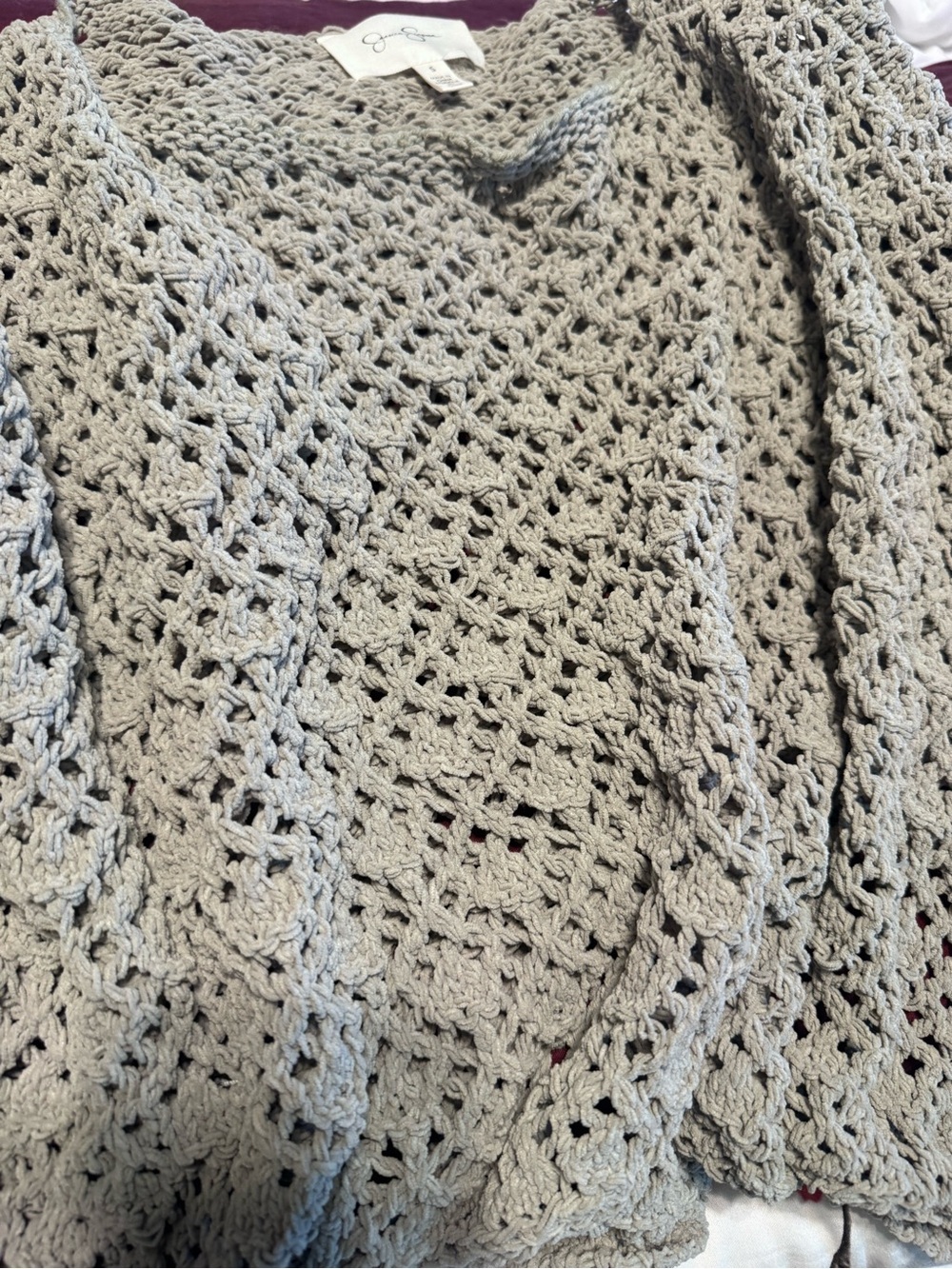 Jessica Simpson Light Green Open Knit Cardigan